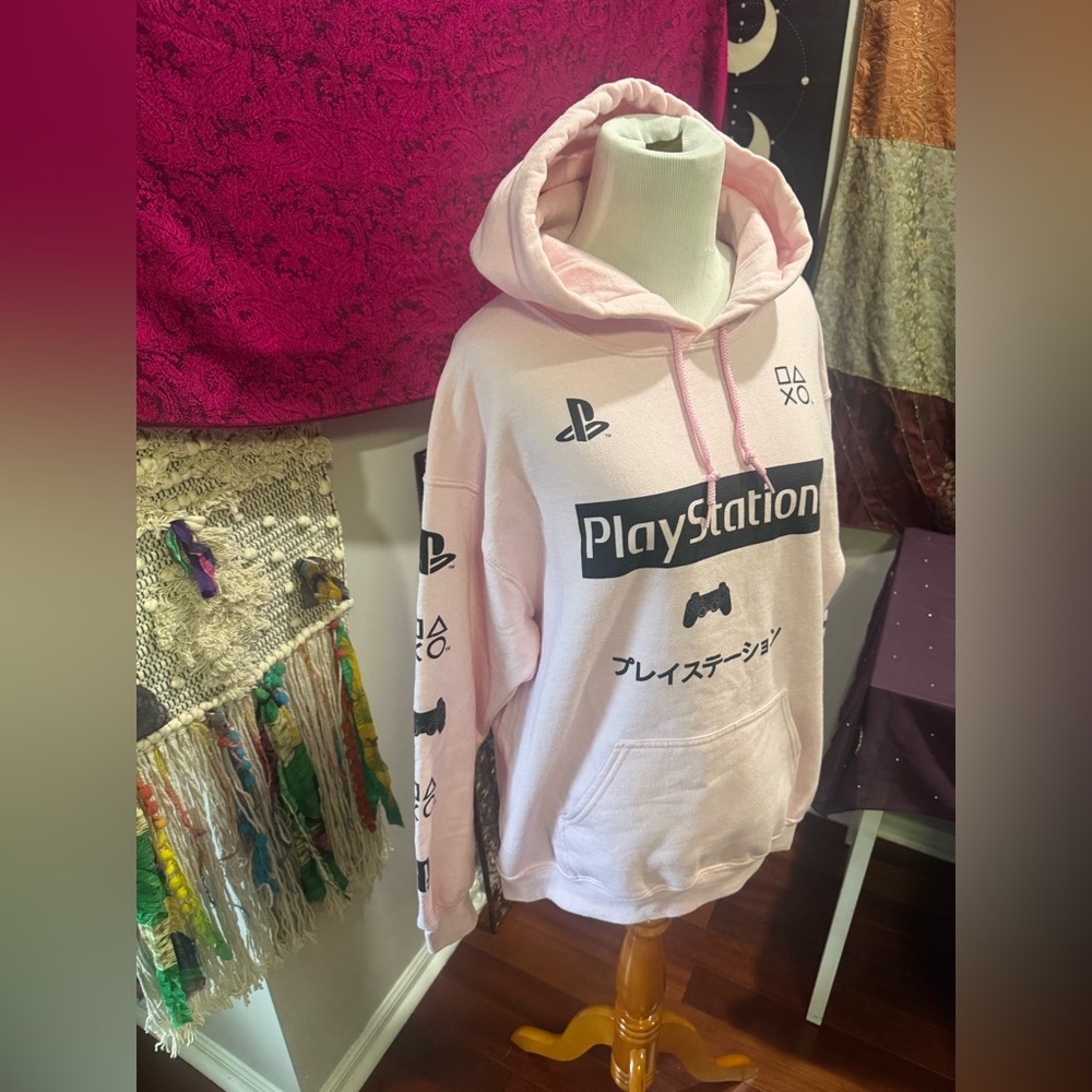 Sony PlayStation Light Pink Hoodie Medium - Picture 2 of 5